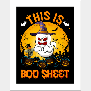 This Is Boo Sheet Ghost Retro Halloween Costume Men Women T-Shirt Posters and Art